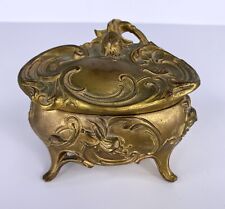 Antique W B Mfg Weidlich Bros Art Nouveau Jewelry Casket Trinket Coffin Box Gold picture