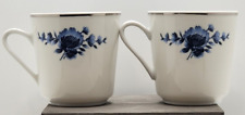 Vintage Eschenbach Danish Blue Floral Gold Tone Trim Flat Coffee Cups Tea (2) picture