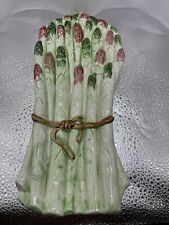 Vintage Majolica Asparagus Hand Painted Plate or Spoon Rest 6967 picture