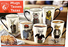 Signature Housewares Hipster Animal Coffee Mug - 6 Piece picture