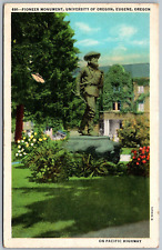 Eugene Oregon 1930s Postcard Pioneer Monument at University Of Oregon picture
