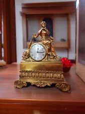 🌟Beautiful 19th Century Small Brass  Mantel Clock H24cm X W19cm 