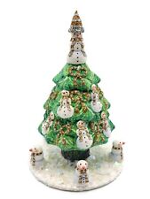 Patricia Breen Snowman Topiary Gold Silver Free Standing Christmas Ornament picture