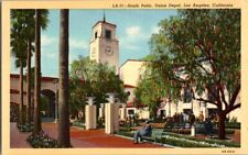 Vintage Postcard South Patio Union Station Depot Los Angeles CA California J-683 picture