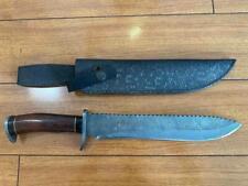 Hunting Knife Custom Made Hand Forged Steel  Blade Wood & Ebony Handle Sheath picture
