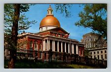 Boston MA, State House Dome Cupola, Beacon Hill Vintage Massachusetts Postcard   picture