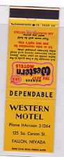VINTAGE MATCHCOVER (FRONT STRIKE) WESTERN MOTEL FALLON, NEVADA picture
