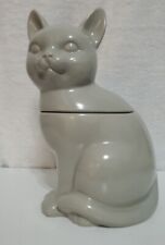 Threshold Stoneware Grey Cat Candy/Cookie Jar 10 1/2