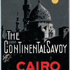 c1930s Cairo, Egypt Luggage Label The Continental Savoy Hotel Decal 2C picture