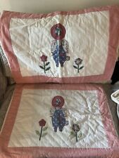 2 Hand Made Quilted Pillow Shams 19x26” prairie cottage Sun bonnet Style Cottage picture