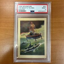 Rare Vintage 1956 Topps ADVENTURE THE NAVY'S FLYING SAUCER #60 PSA 9 MINT Pop 40 picture
