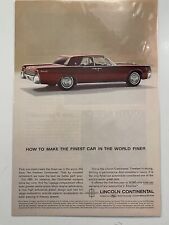 Red Lincoln Continental Original 1963 Vintage Print Ad picture