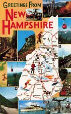 Greetings from New Hampshire  Map Graphic Multi-photo Vintage PC picture