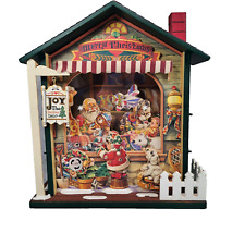 Vintage Musical Wooden Christmas Animated Toy Shop House Lite up Batteries Inc. picture