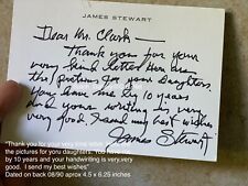 JAMES JIMMY STEWART Hollywood handwritten autograph signed letterhead note lette picture