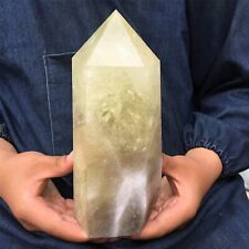 4.59LB Natural Smoky Citrine Quartz Hand Carved Crystal Tower Wand Reiki picture