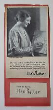Authentic Helen Keller Autograph Pencil Signature and New York Times Photo picture