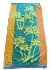 Vintage Extra Large Beach Towel Aloha Made In Brazil Palm Trees 70 In X 38-in picture