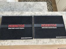 HORNITOS Tequila Wait Station Bar Spill Drip Mat Red Print Lot Of 2 picture