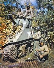 COLOR WW2 WWII Photo US Army M4 Sherman Tank Crew Loading Ammo World War Two 266 picture