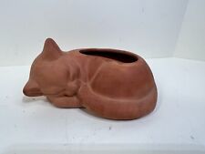 Vintage Terra Cotta Sleeping cat Planter. Very cute, Very Nice condition picture