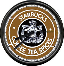 Starbucks Coffee Seattle Mermaid Espresso Pike Place Market Sign Wall Clock picture