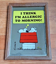 Snoopy Mirror Vintage 1958 Allergic to Mornings Framed picture