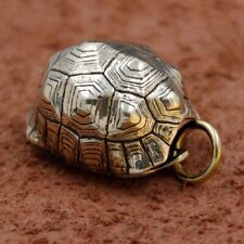 Pure Brass Tortoise Shell Bell Key Chain Pendant Jewelry Hanging Gift Ornament picture