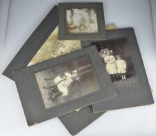 ANTIQUE LOT OF 6 CDV CABINET CARDS -  CHILDREN, WAGON, YOUNG MAN - VARYING SIZES picture
