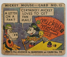 1935 R89 Type II MICKEY MOUSE BUBBLE GUM CARD #15  WALT DISNEY Minnie Mouse picture