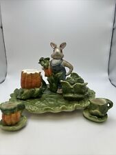 Vtg CIB Easter Bunny Rabbit Mini Cabbage Decorative Teaset Excellent Condition ￼ picture