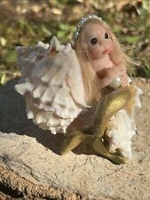 OOAK Blonde Mermaid Baby Polymer Clay Sculpture picture