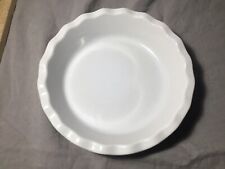 EMILE HENRY Pie Dish Plate White Ceramic Scalloped Ruffled Edge Thick & NICE picture