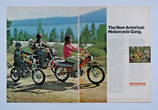 1975 Honda Vintage The New American Motorcycle Gang Original Print Ad 2 page picture