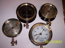 4 Antique Steam and Altitude Gauges, Various Manufacturers picture