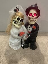 Ghoul Newly Deads Bride & Groom Skeleton Animated Halloween Sings I Got You Babe picture