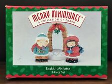 Hallmark Merry Miniatures Bashful Mistletoe 3-Piece Christmas Set 1996 picture