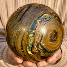 7.2LB Large Natural Tiger's Eye Ball Quartz Crystal Sphere Gem Healing Décor picture