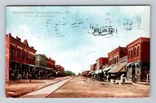 El Reno OK-Oklahoma, Rock Island Street, Advertisement, Vintage c1910 Postcard picture