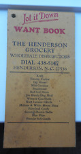 Antique General Store Grocery Note Pad Advertising Henderson, NC picture