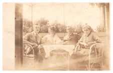 postcard two German couples sitting outside at a table. RPPC 5170 picture
