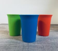 VINTAGE Tupperware Bell Tumblers 109  Sippy Cups BRIGHT COLORS Set of 3 NO LIDS picture