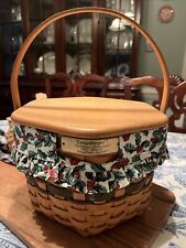 Longaberger 1997 Christmas Collection Snowflake Basket w/liner Protector Lid picture