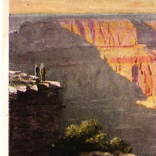 Old AZ Postcard Men on the Sawtooth Mesa Grand Canyon Vtg Souvenir Fred Harvey picture