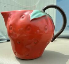 vintage strawberry Creamer pitcher Small 5” H picture