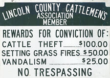 LINCOLN COUNTY CATTLEMEN'S ASSOCIATION NOTICE SIGN picture