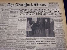 1945 JUNE 12 NEW YORK TIMES - OKINAWA SURRENDER IS DEMANDED - NT 342 picture