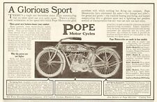 1913 Pope Motorcycle Original Print Ad Models H K L M Hartford CT Glorious Sport picture