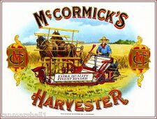 1929 McCormick's Harvester Smoke Vintage Cigar Tobacco Box Crate Label Art Print picture
