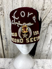 Vintage Shriners El Kora Burgundy Felt Hat Second Section Tassel picture